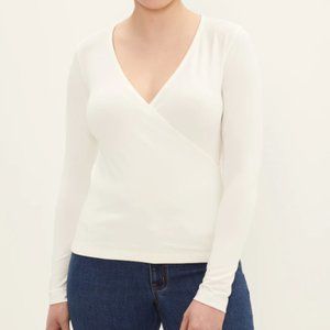 Frank & Oak Cotton Wrap Top